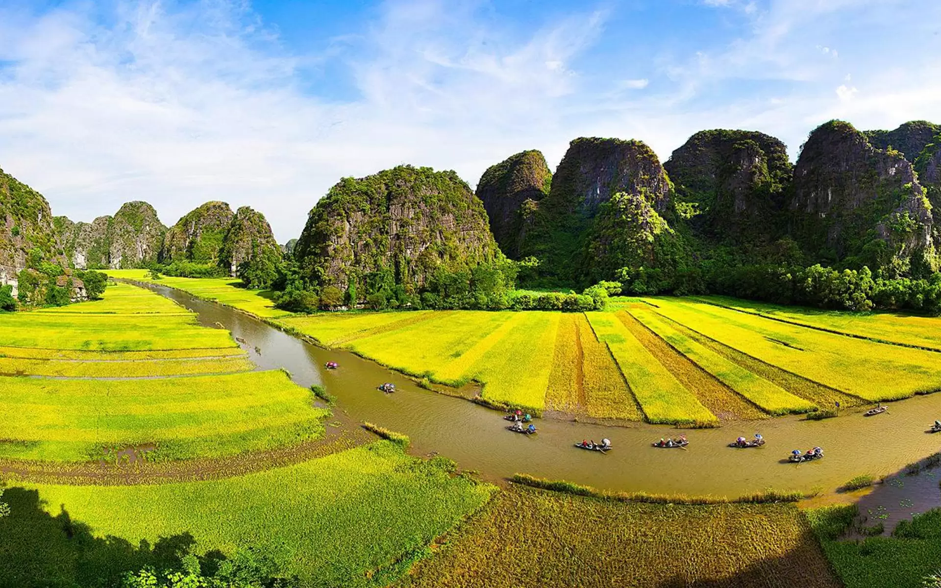 Ngo Dong river in Ninh Binh Vietnam